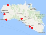 Mapa Menorky - jeskyne